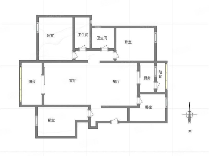 西著七里四组团4室2厅2卫120㎡南北130万