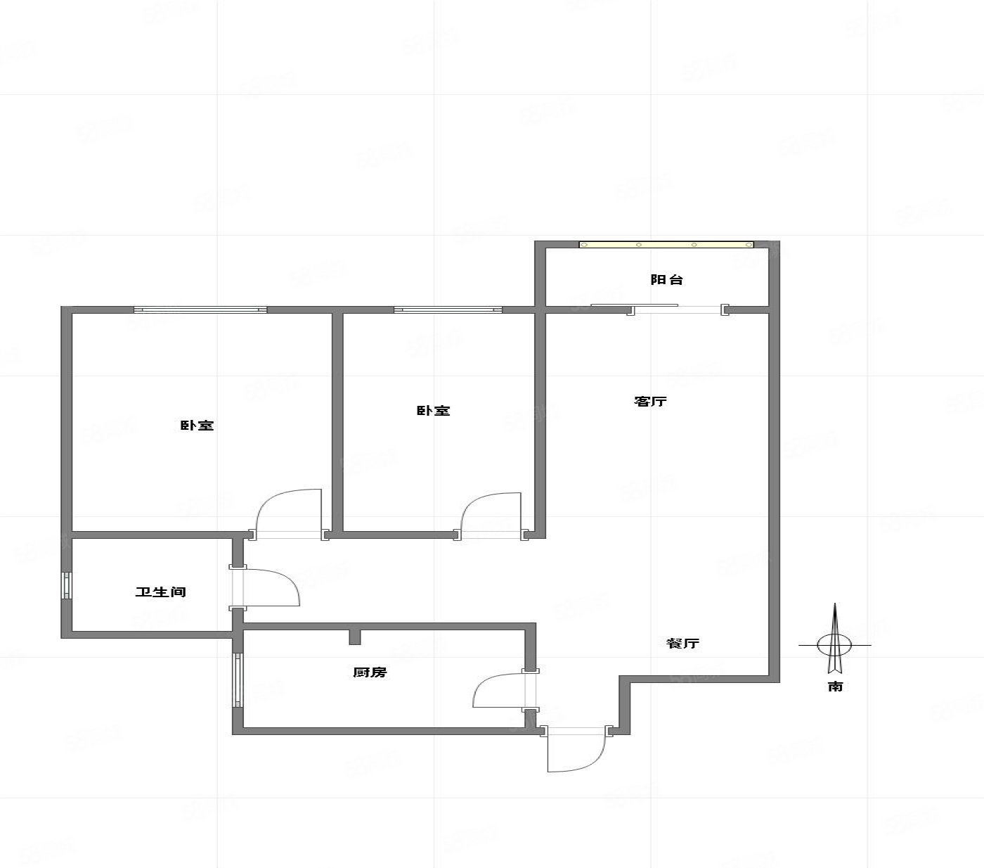 龙湖两江新宸云澜2室2厅1卫87㎡南北138万