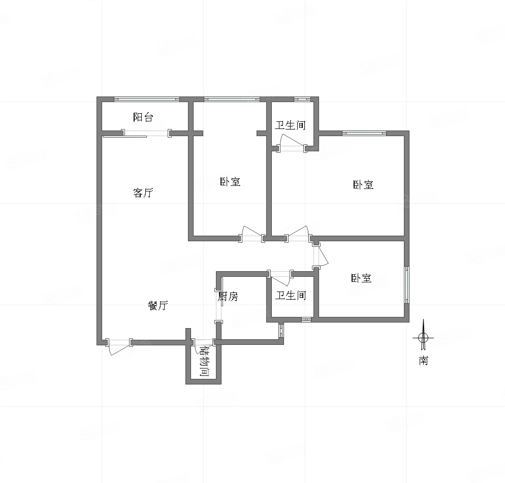 盛唐叠彩山(一期)3室2厅2卫108.23㎡南北140万