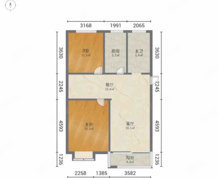 赵庄新村2室2厅1卫97㎡南89.8万