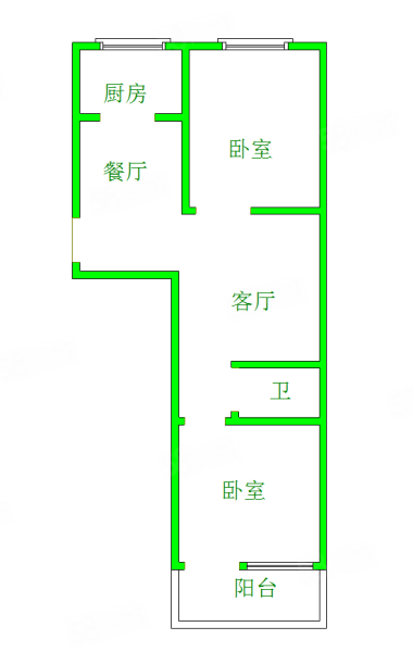 互爱新村2室2厅1卫64㎡南北159万