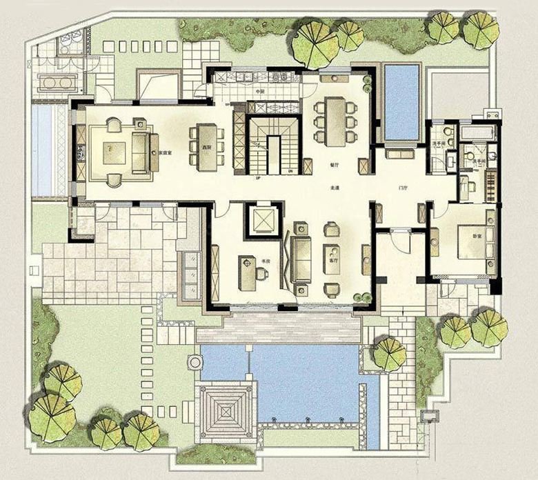 市区独栋水秀路宝岛别墅临大河花园300平包税费
