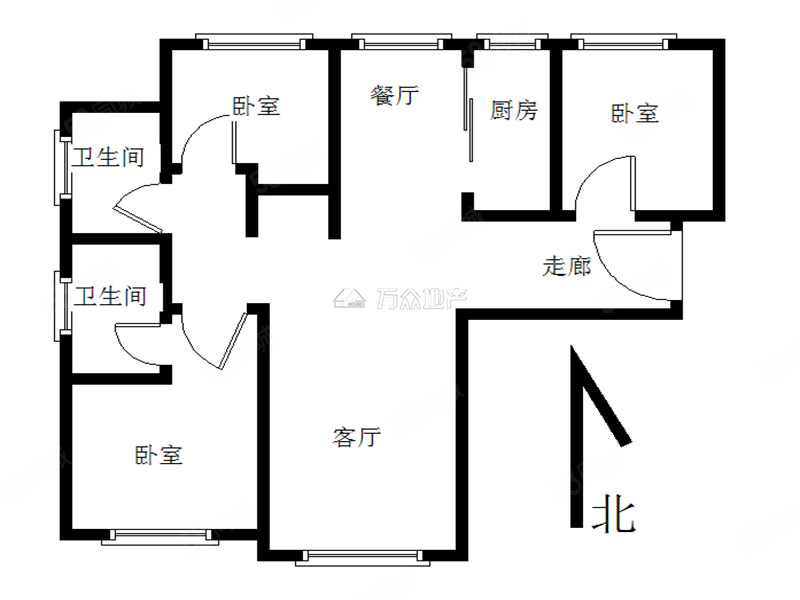 K2狮子城海棠园3室2厅2卫123.69㎡南北126万
