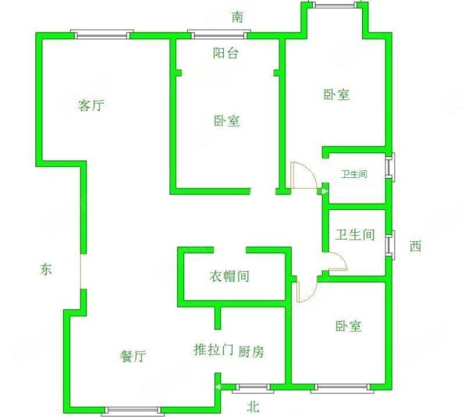 皇家壹里(B区)3室2厅2卫137.36㎡南北235万