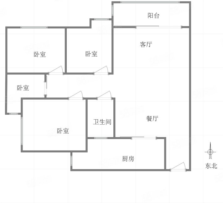 财信北岸江山(北区)3室2厅2卫98㎡南127万