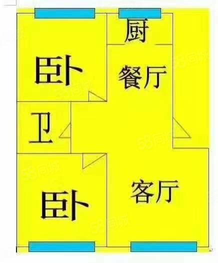 新天地2室2厅1卫91㎡南北43.8万