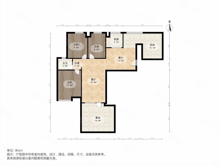 天祥棕榈湾3室2厅2卫89.05㎡南北116万