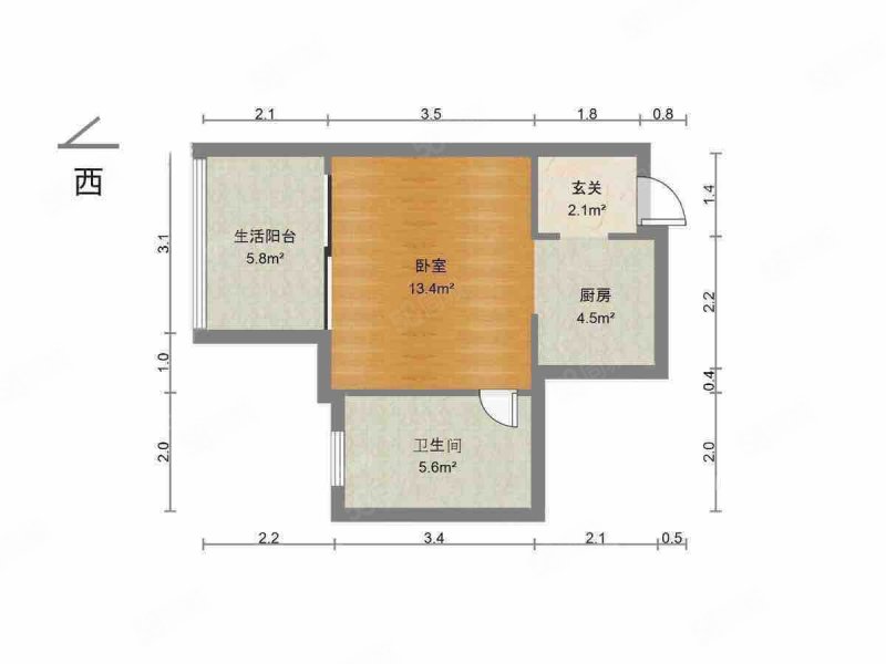 中信红树湾(北区)1室1厅1卫51.05㎡西170万