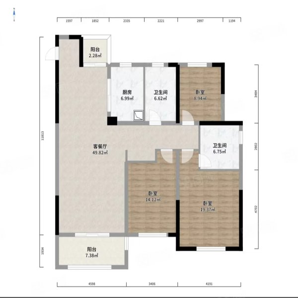 复兴苑3室2厅2卫155㎡南北135万