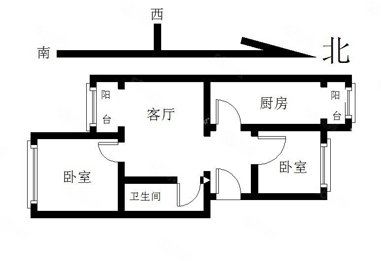 康庄住宅小区2室1厅1卫68.94㎡南北66万