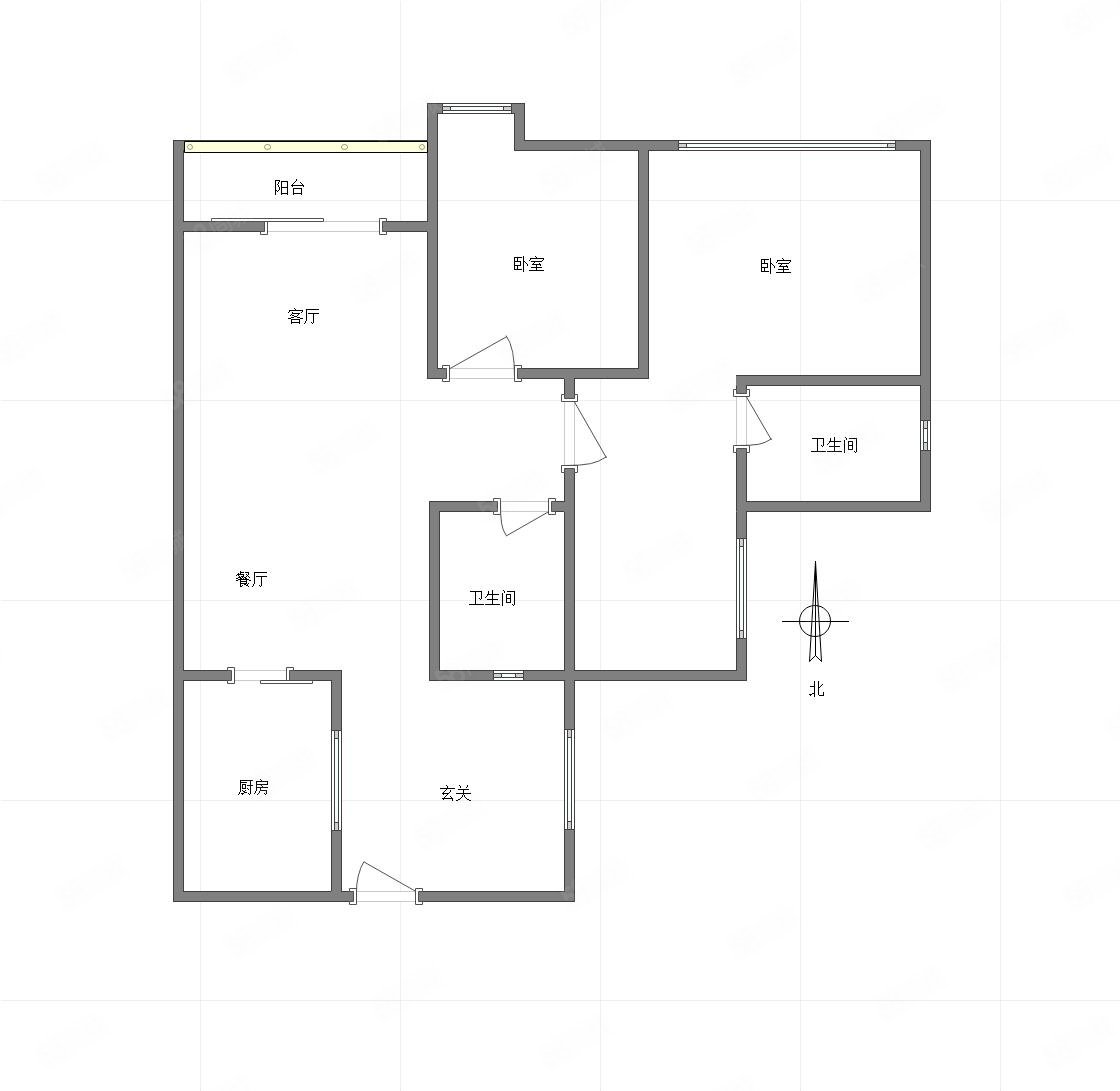 翡翠明珠2室2厅2卫93㎡北110万