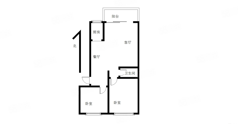 芙蓉苑2室2厅1卫83.62㎡南北298万