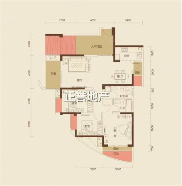 宏达世纪锦城4室2厅2卫123.98㎡南北196万