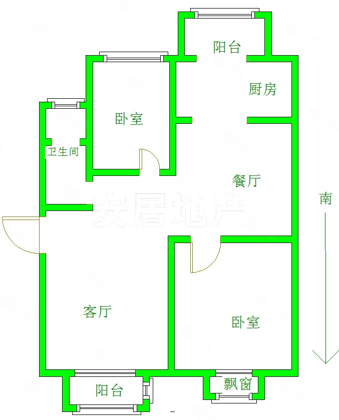 阳光小区(蓟县)2室2厅1卫93.8㎡南北89万