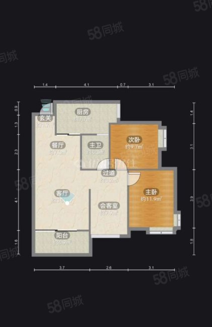 美德佳园3室2厅1卫94㎡南90万