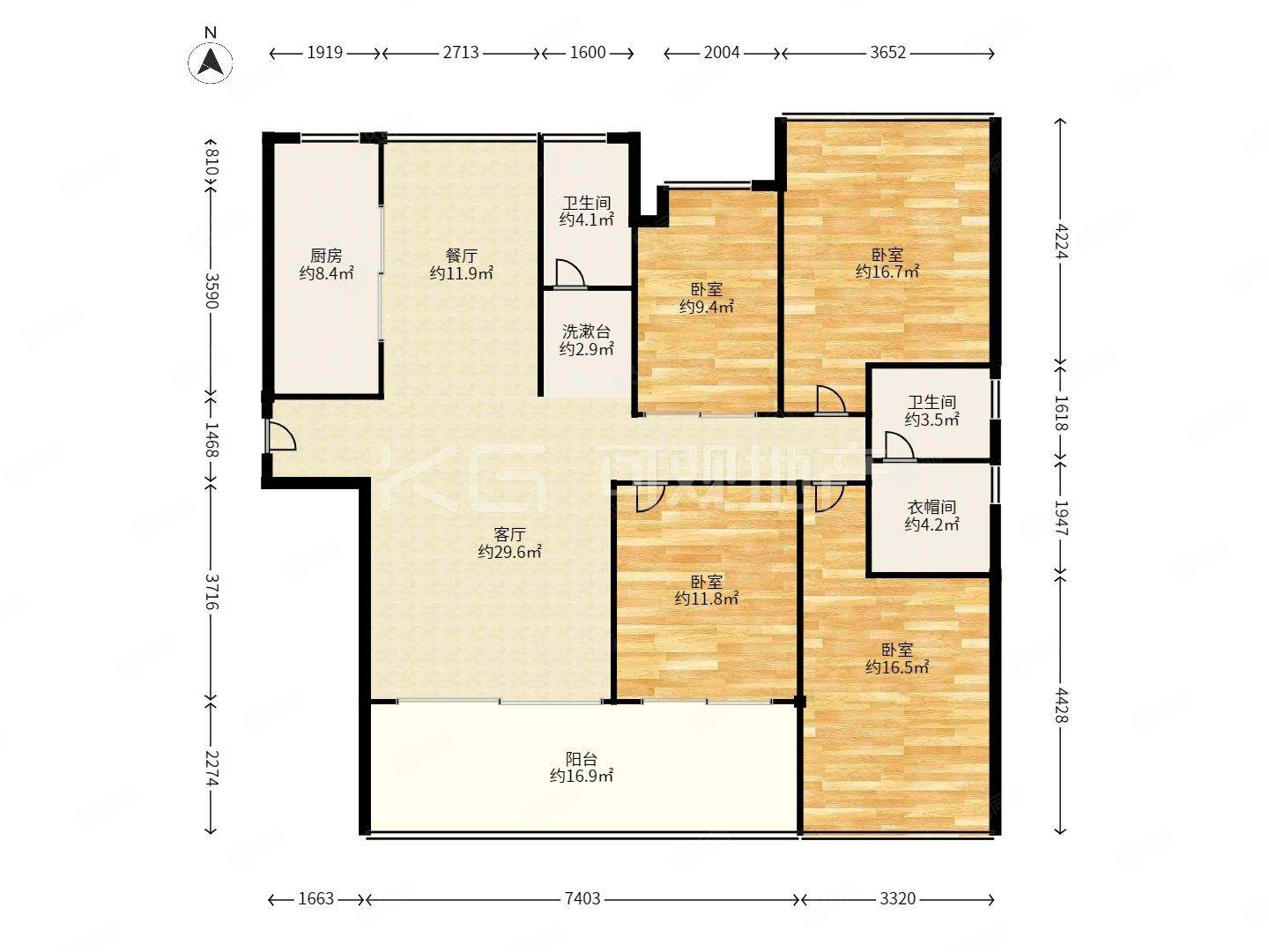 融信澜郡4室2厅2卫160.16㎡南北900万