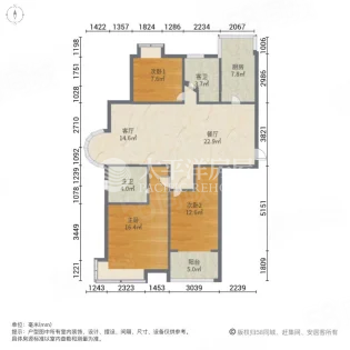 爱家亚洲花园(一期)3室2厅2卫136.42㎡南980万