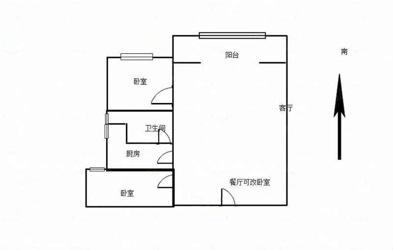 司徒小镇回迁小区3室2厅1卫106㎡南北66万