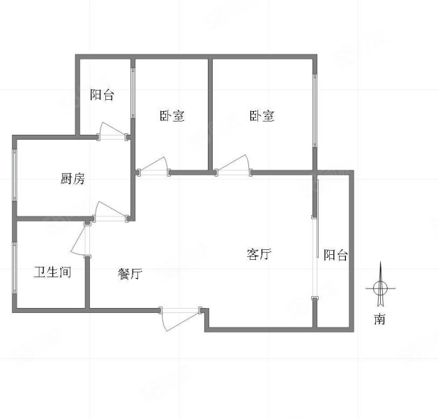 长盛花园2室2厅1卫89㎡南北68万