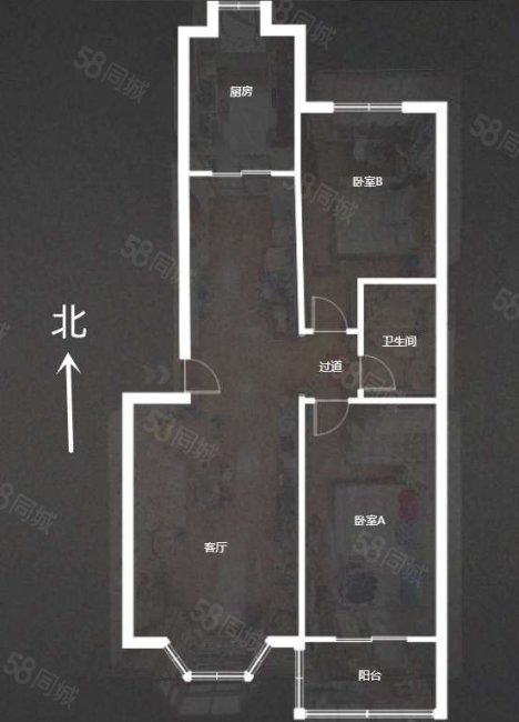 鹏远公寓2室2厅1卫108㎡南北138万