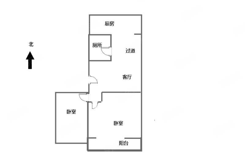 农机研究所宿舍2室1厅1卫64.48㎡南北167万