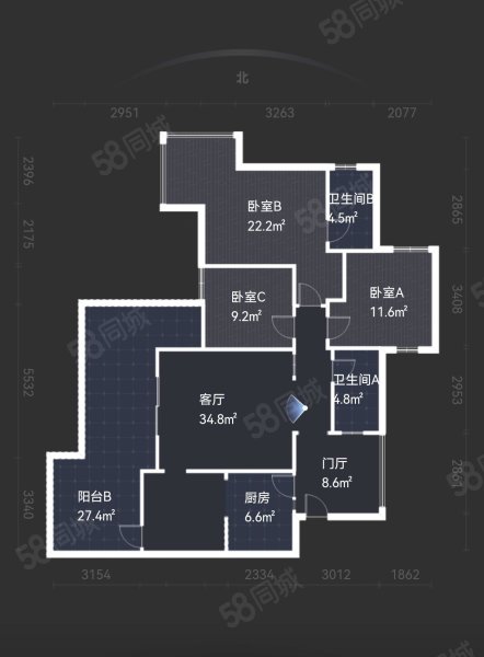 堤亚纳河谷3室2厅2卫132.24㎡西南170万