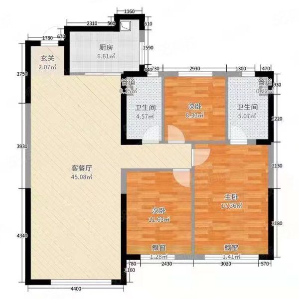 西城御景名邸3室2厅2卫136.59㎡南北140万