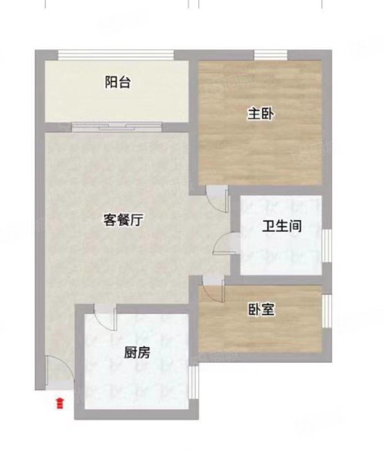 南湖颐景2室2厅1卫65㎡南北42.8万