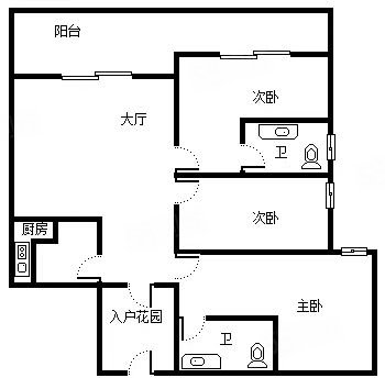 仁和公寓3室2厅2卫120㎡南北158万