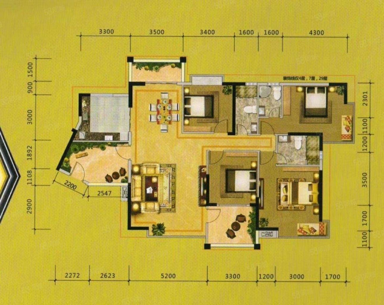 电梯房177平4室2厅朝南维港半岛诚心出售价格可议