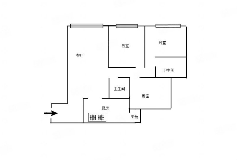 潼南时代广场(一期)3室2厅2卫102.5㎡南68.8万