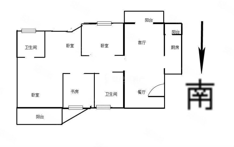 东西湖中心广场4室2厅2卫142.82㎡南北150万