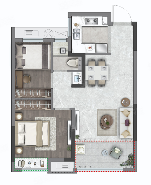 白马小区3室2厅2卫87㎡南北90万