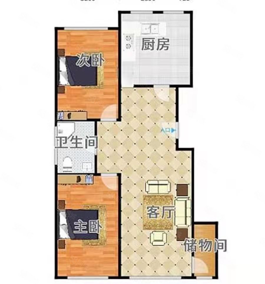 远津风景2室1厅1卫92㎡南北43.8万