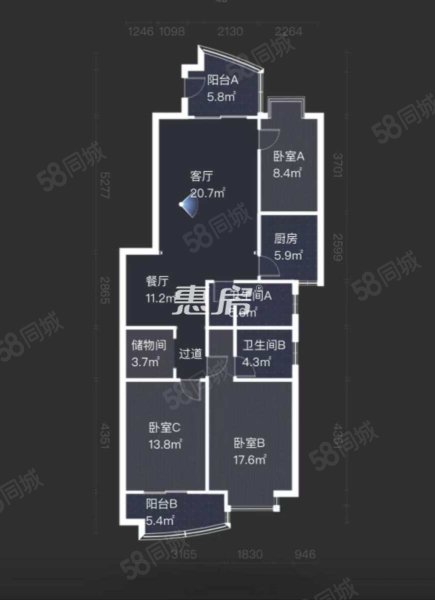 亿龙豪庭3室2厅2卫129㎡南93万