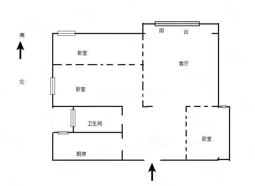 天伦首府3室2厅1卫99㎡南北38万