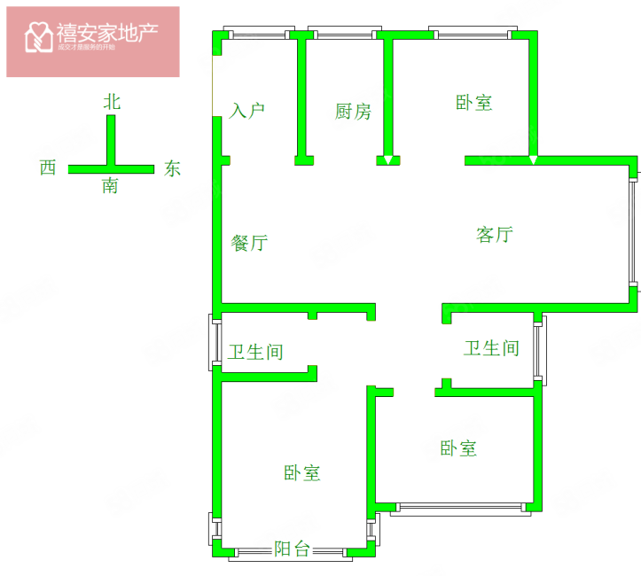 理想城(永年)3室2厅2卫123.6㎡南北95万