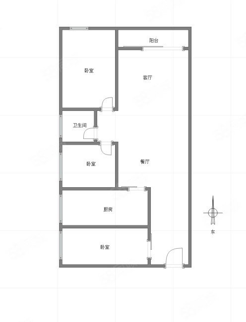 融科海阔天空(北区)3室1厅1卫91.43㎡南北110万