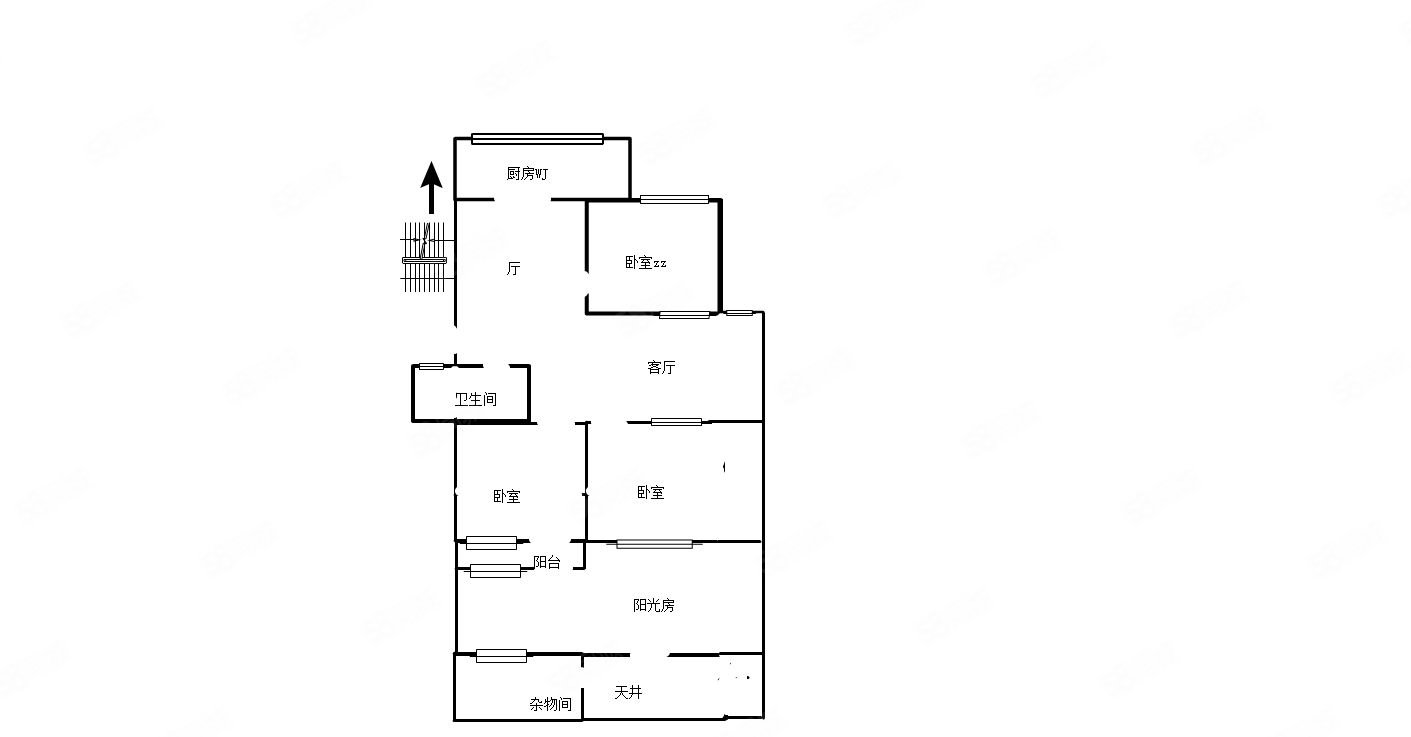 桃都中学家属院3室1厅1卫90㎡南北57.8万