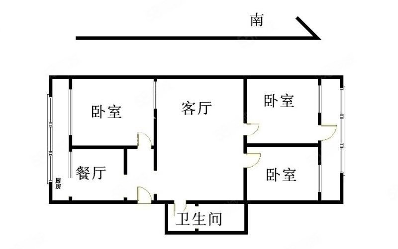 金谷园(平谷)3室2厅1卫98㎡南北165万