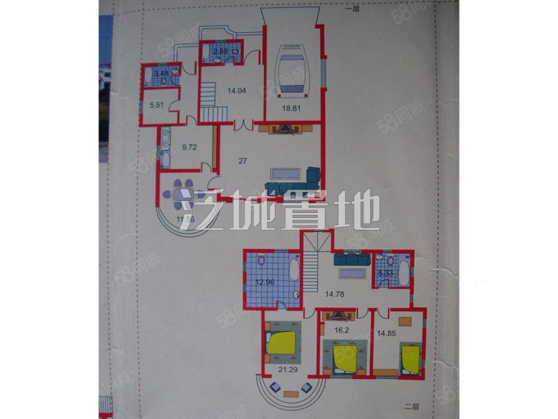 王府花园4室2厅3卫220㎡南北1300万