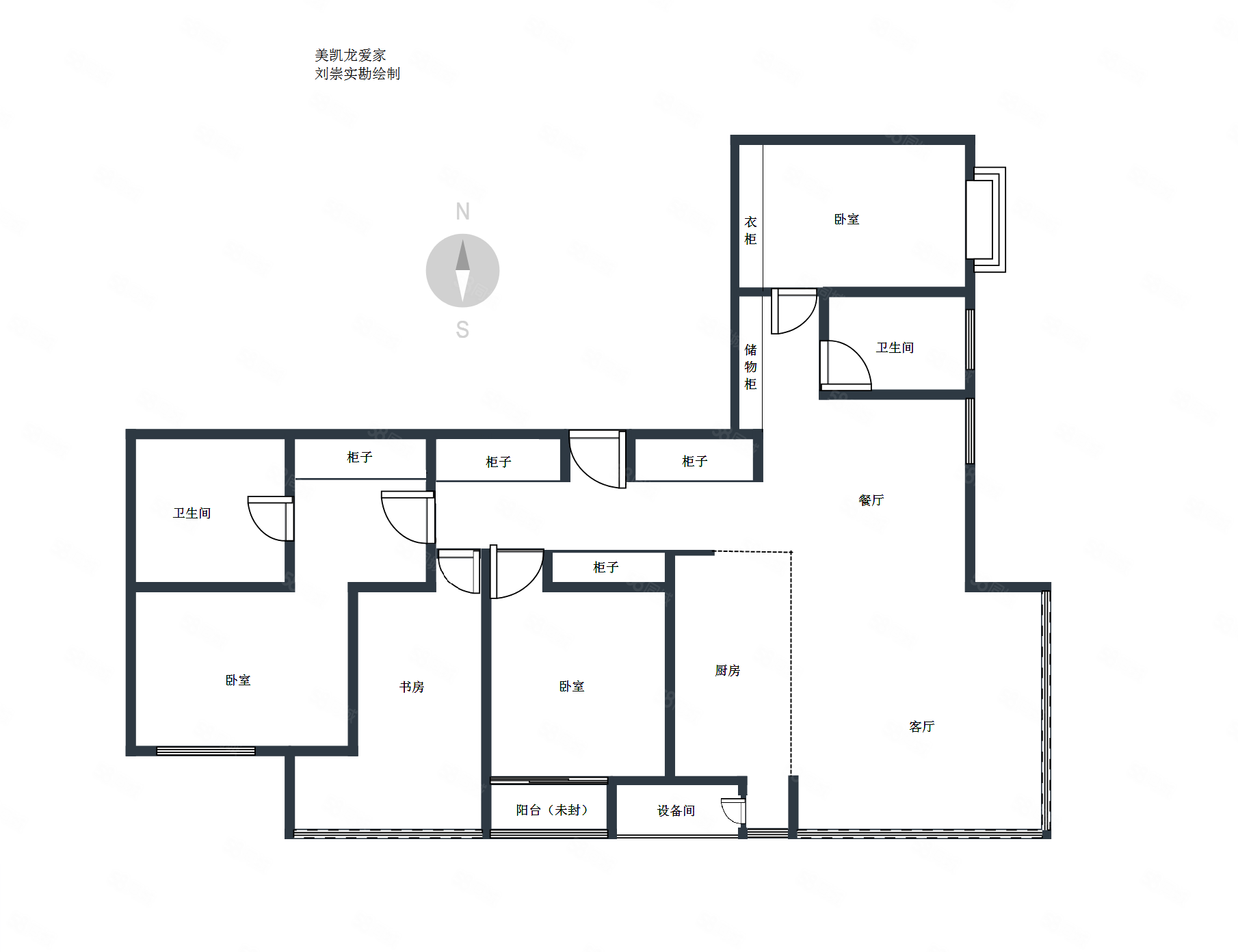 中兴路一号4室2厅2卫210.15㎡南北1860万