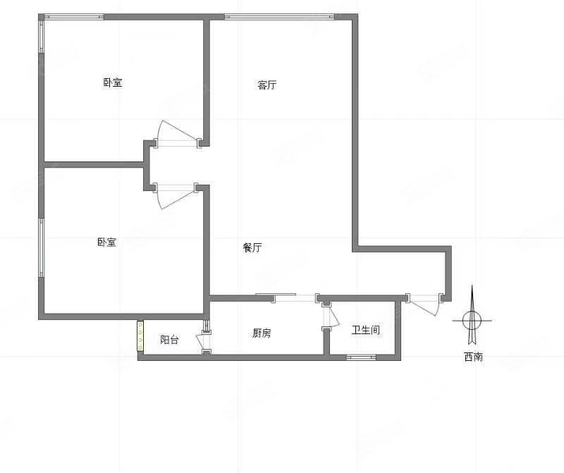 彩色奥邻2室2厅1卫84㎡南北60.9万