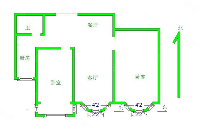 盛和嘉园2室2厅1卫95㎡南94.8万