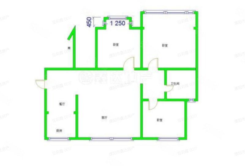 公园里3室2厅1卫125㎡南北69.9万