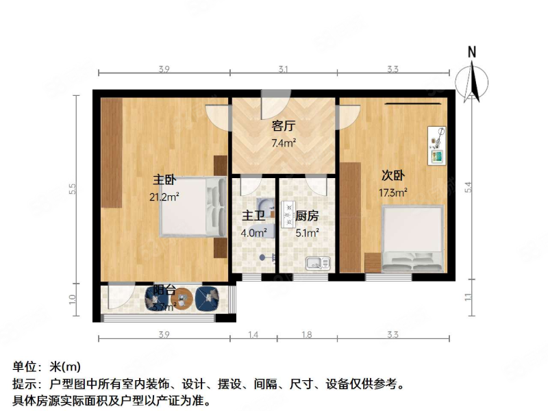 林业厅小区2室1厅1卫73㎡南80万