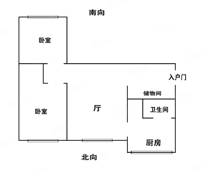 佰阳鹏城时代2室1厅1卫78㎡东西62.5万