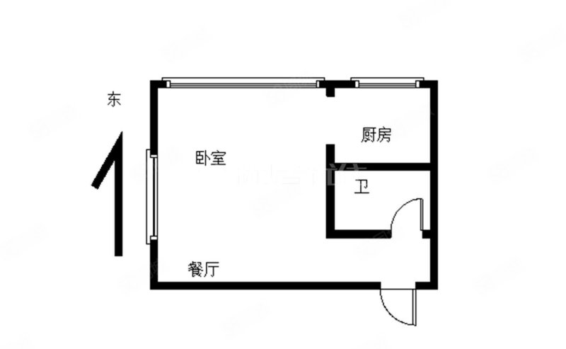 东安二组团1室1厅1卫49.72㎡东23万