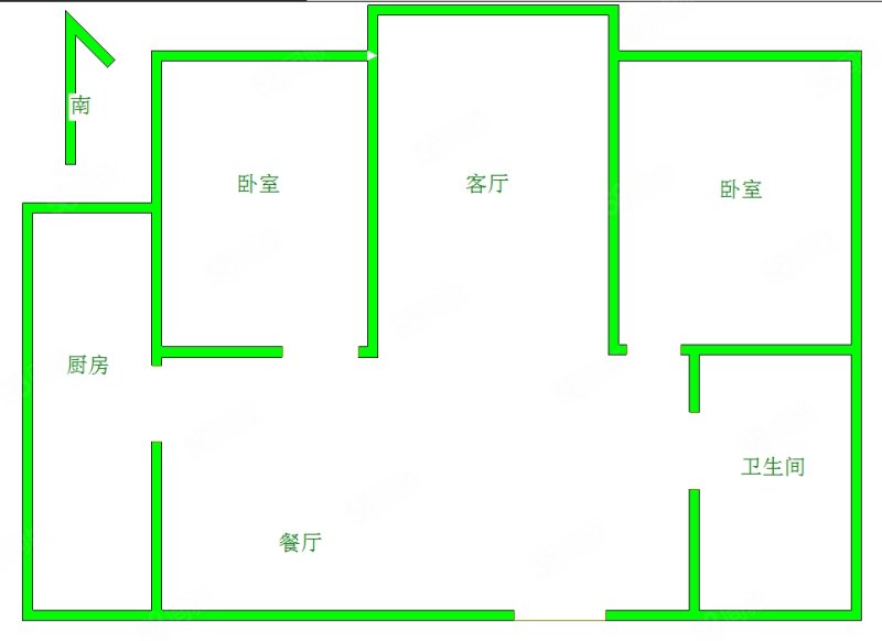 公园世家2室2厅1卫82㎡南71万