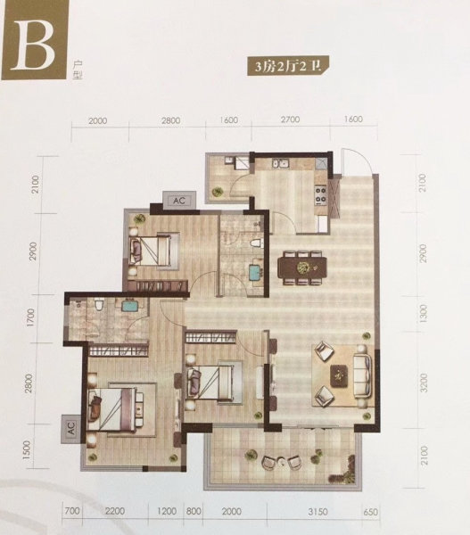 滨江锦府3室2厅2卫95㎡南北31.35万